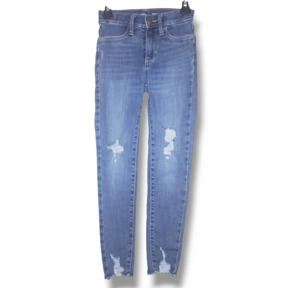 Old Navy Girls 8 Ballerina Jegging Jean Blue Distressed